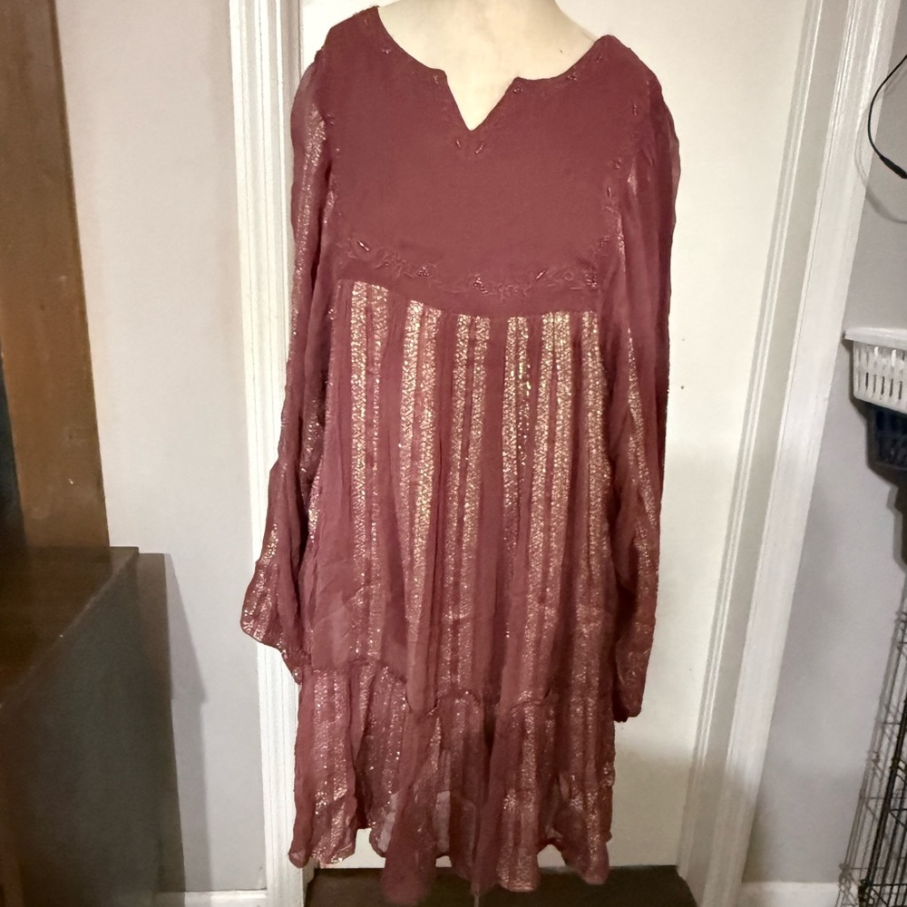 RAGA Embroidered Purple Dress